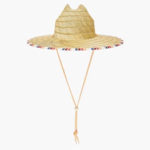 Roxy Tomboy Straw Hat Snow White Confi Stripe S/M NWT - Picture 3 of 10